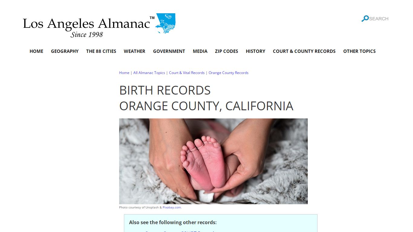 Obtain Orange County, CA Birth Records