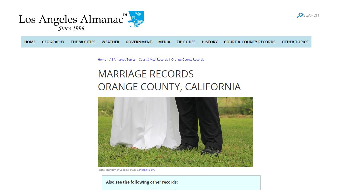 Obtain Orange County, CA Marriage Records